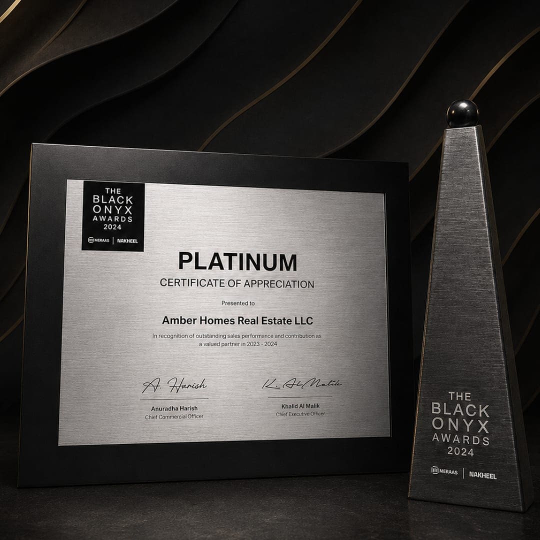 Amber Homes recognised as a Platinum Agency — Meraas, Nakheel & Dubai Holding, 2024